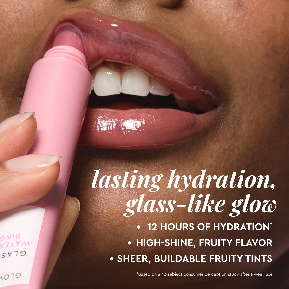 Glow Recipe Glass Balm Lip Treatment - 12Hr Hydrating Lip Balm & Moisturizer with Hyaluronic Acid to Smooth, Plump & Protect from Dryness - Sheer Pinky Red Tint, Strawberry Bingsoo (15 ml) - Maple Wellness Supplements