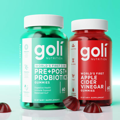 Goli Pre Pro Postbiotic Gummies - Worlds First 3-in-1 Formula with DE111 Probiotics, XOS Prebiotics, MCC1849 Postbiotics - Vegan, Non-GMO, - Maple Wellness Supplements