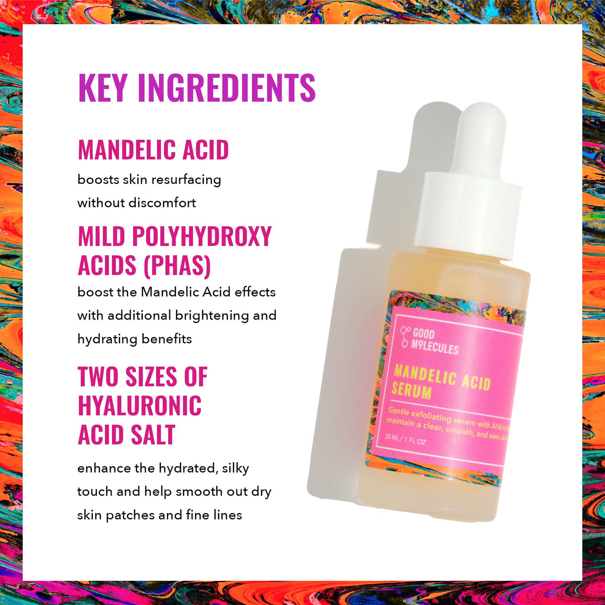 Good Molecules Mandelic Acid Serum - Gentle Face Exfoliator Serum with Ultra Hydrating Hyaluronic Acid - Maple Wellness Supplements