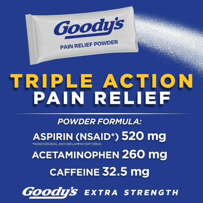 Goody's Pain Relief Powders, Extra Strength Headache Powder, 50 ct (Pack of 1) - Maple Wellness Supplements