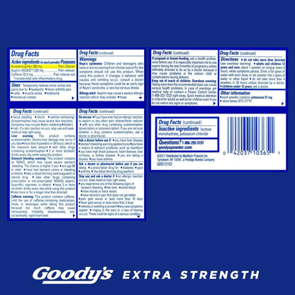 Goody's Pain Relief Powders, Extra Strength Headache Powder, 50 ct (Pack of 1) - Maple Wellness Supplements
