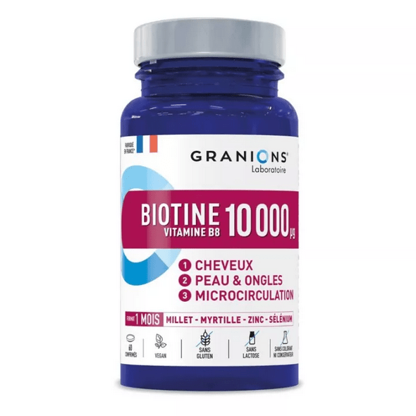 Buy ​Granions Biotin Pill 10 000 µg Hair Skin & Nails 60 tablets - Vitaza UK Supplements UK