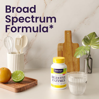 Healthy Origins Digestive Enzymes, 180 Veggie Capsules - Broad Spectrum, Multi-Enzyme Blend with Protease, Amylase & Lipase - Supports GI Comfort - Maple Wellness Supplements