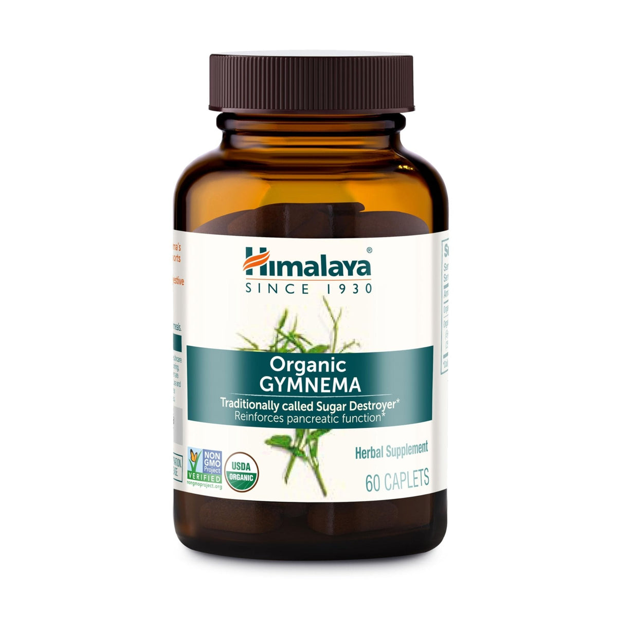 Himalaya Organic Gymnema Sylvestre – Herbal Glucose Metabolism Support - USDA Organic, Non-GMO, Vegan, Gluten Free, Additive Free, 700 mg, 60 Caplets - Maple Wellness Supplements