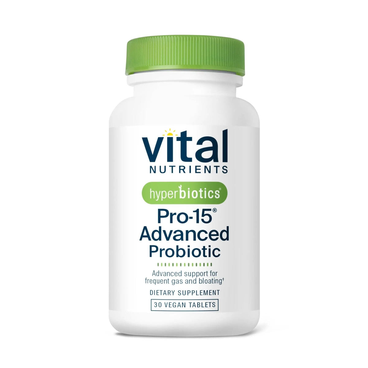 Hyperbiotics Vital Nutrients Pro-15 Advanced Probiotics for Women and Men | 15 Strains + Kiwifruit | Clinically Studied Daily Probiotics for Digestive Health, Gas, & Bloating | 30 Vegan Tablets - Maple Wellness Supplements