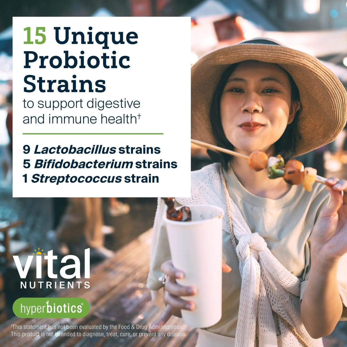 Hyperbiotics Vital Nutrients Pro-15 Advanced Probiotics for Women and Men | 15 Strains + Kiwifruit | Clinically Studied Daily Probiotics for Digestive Health, Gas, & Bloating | 30 Vegan Tablets - Maple Wellness Supplements