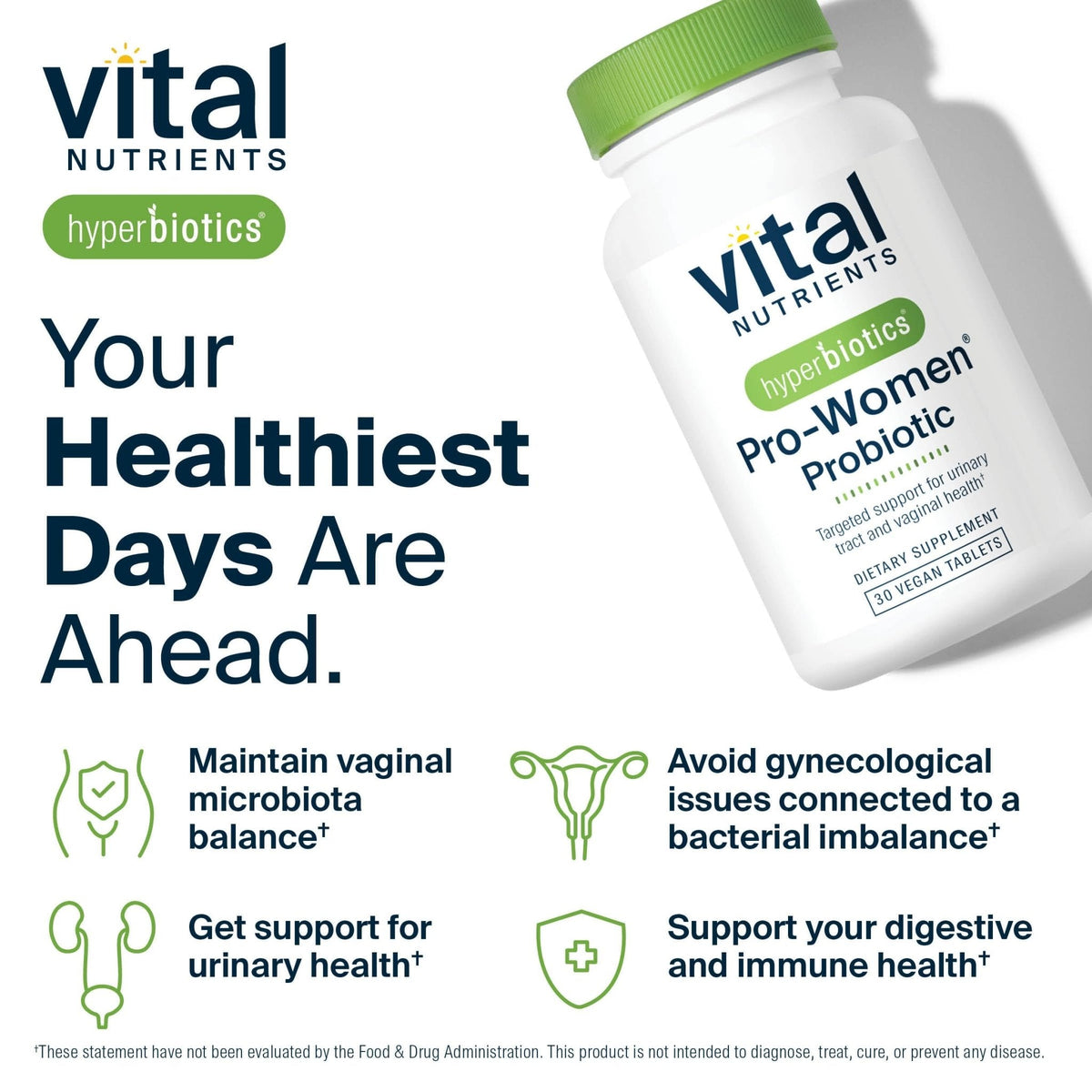 Hyperbiotics Vital Nutrients Pro Women Probiotics for Women | Vaginal Probiotics for PH Balance | Oral Probiotic for Vaginal Health and Urinary Tract Health | 6 Targeted Strains | 30 Vegan Tablets - Maple Wellness Supplements
