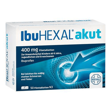 Buy ​IbuHexal akut 400 mg film-coated tablets, 50 pcs - Vitaza UK Supplements UK
