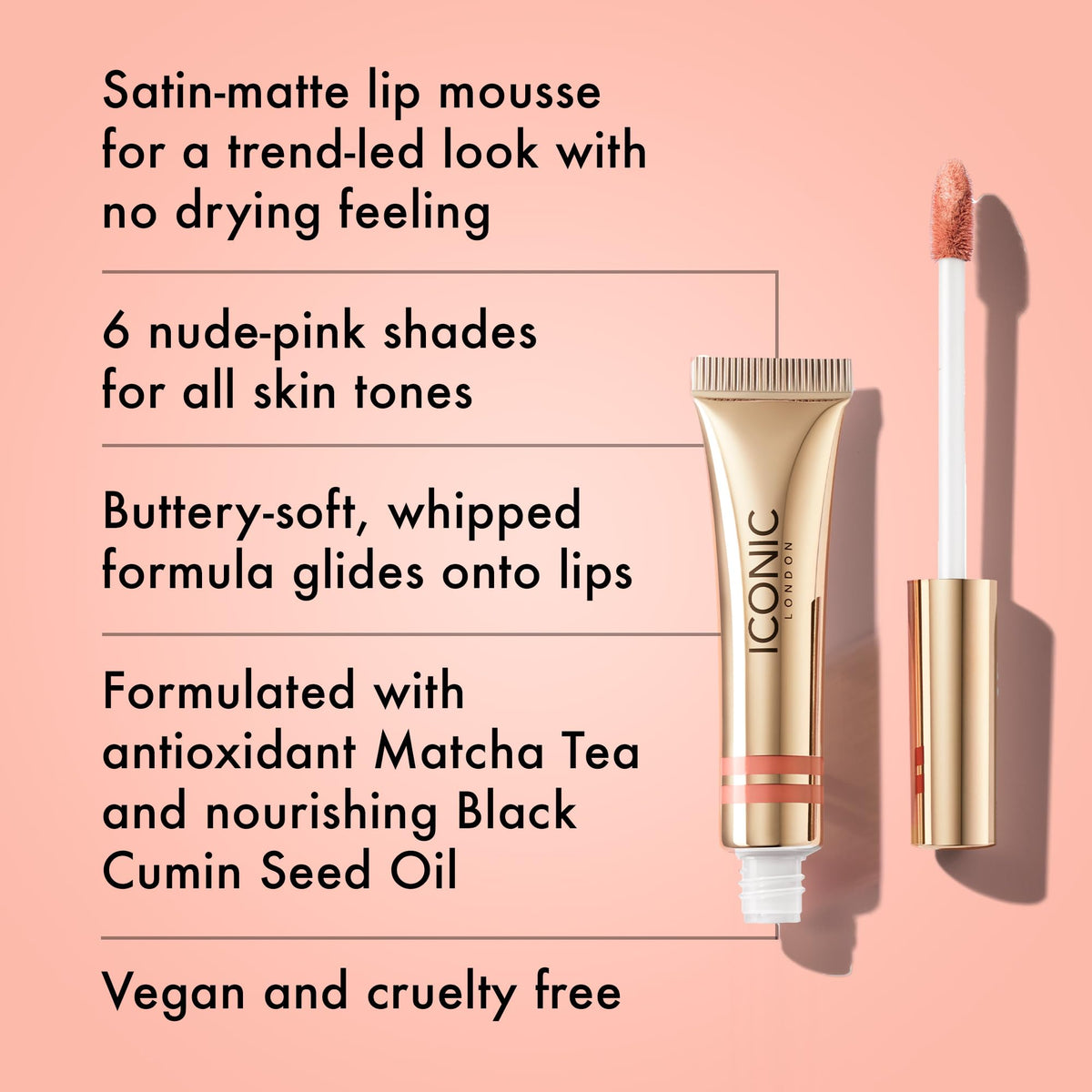 ICONIC LONDON Cloud Kiss Matte Lip Mousse | Matte Liquid Lip Colour, Cruelty-Free, Vegan Makeup, Show Off - Maple Wellness Supplements