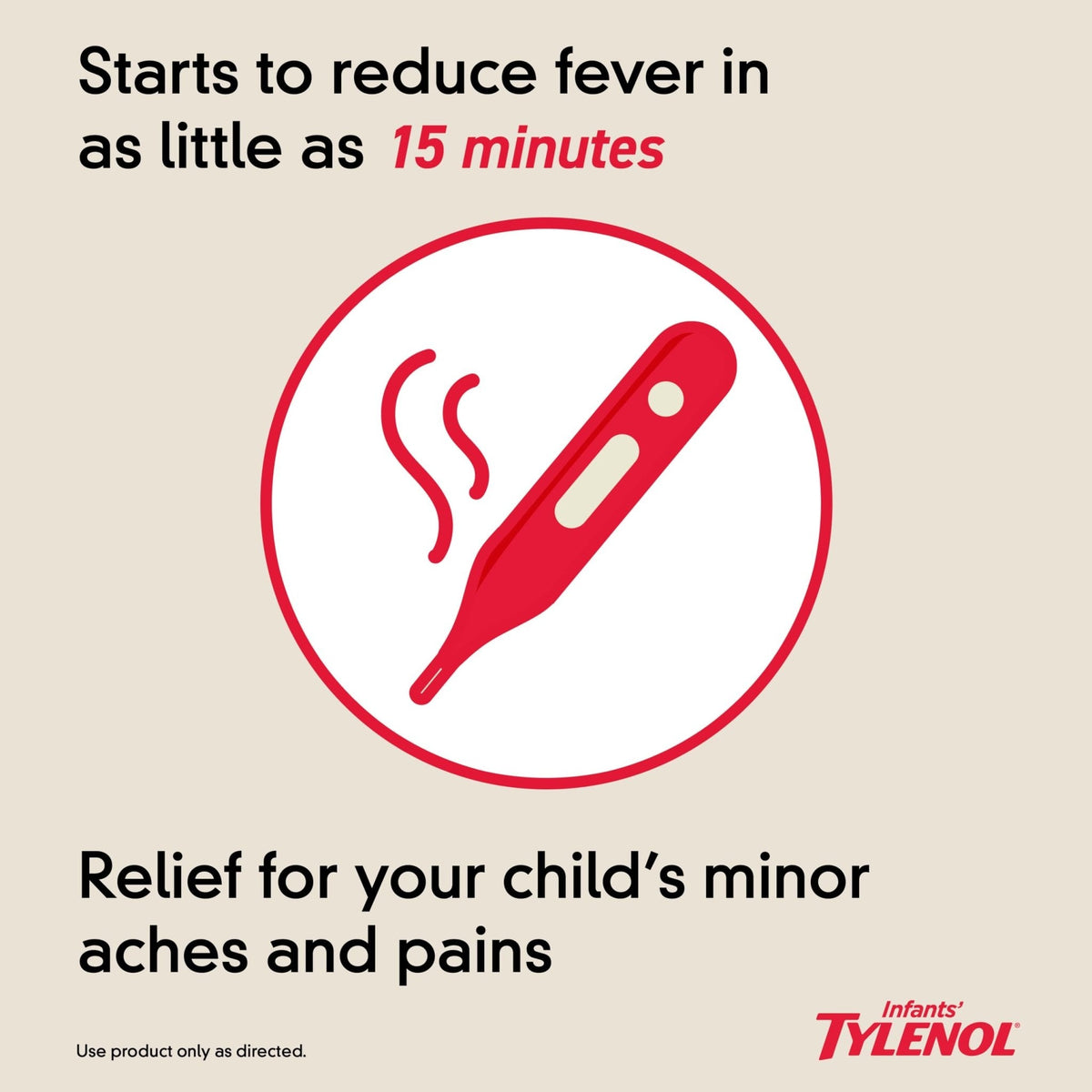 Infants' Tylenol Liquid Pain Reliever and Fever Reducer Medicine, Acetaminophen Oral Suspension for Sore Throat, Headache & Teething, Kids Fever Reducer; Dye-Free Cherry Flavor, 2 fl oz, Pack of 1 - Maple Wellness Supplements