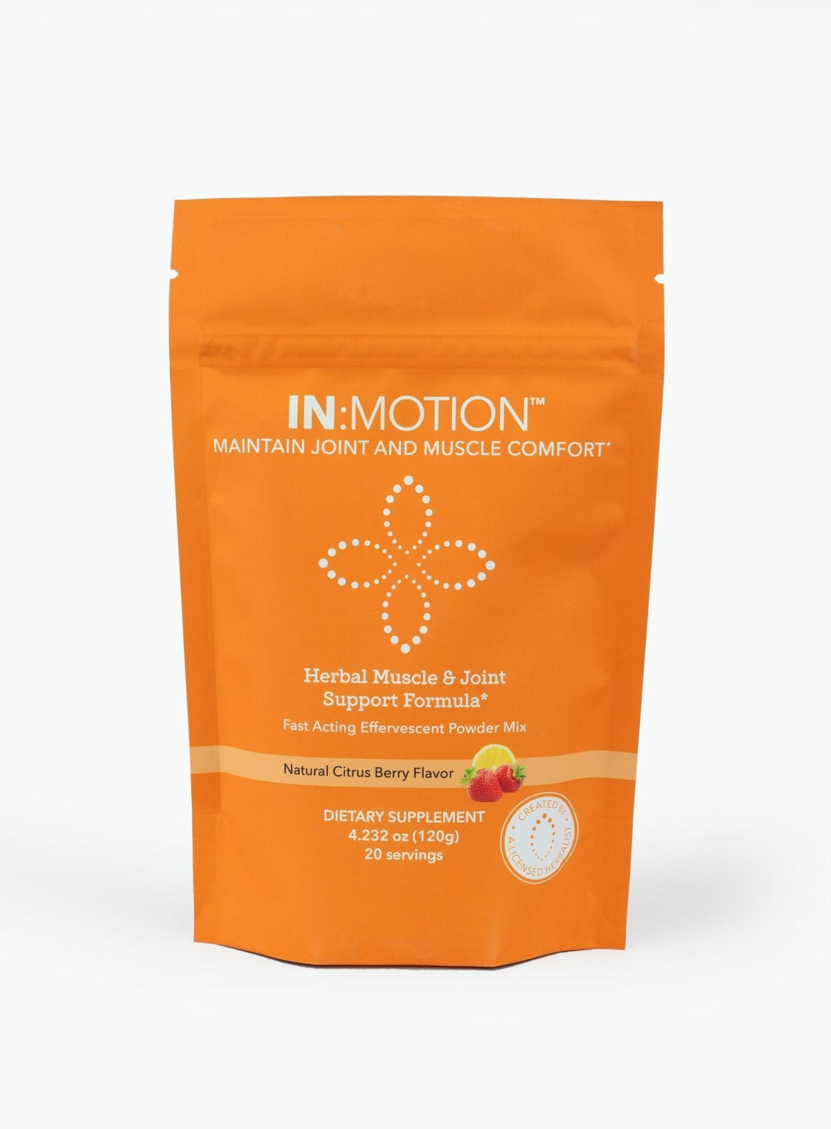 in:TotalWellness - in:Motion Natural Herbal Formula, 20 Serving Pouch, Corydalis, Tumeric, Ginger + 9 More ADAPTOGEN Herbs, Citrus Berry Flavor, 1 Count - Maple Wellness Supplements
