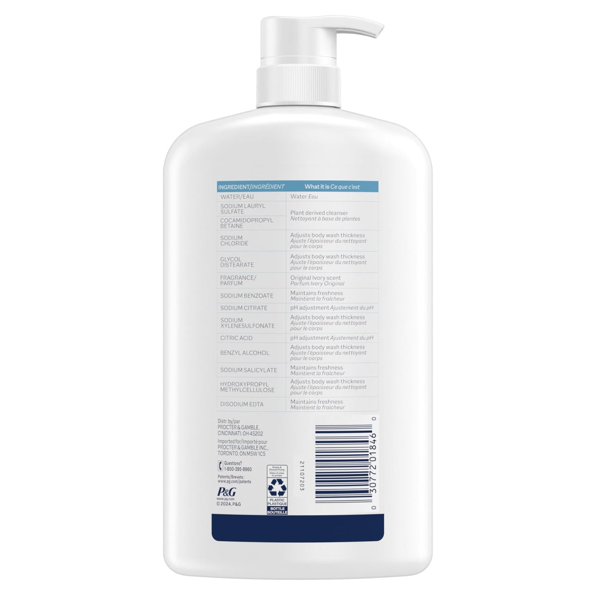Ivory Body Wash, Designed for the Whole Family, Gentle Formula, Free of Dyes Heavy Perfumes Parabens Phthalates & Silicones - Maple Wellness Supplements