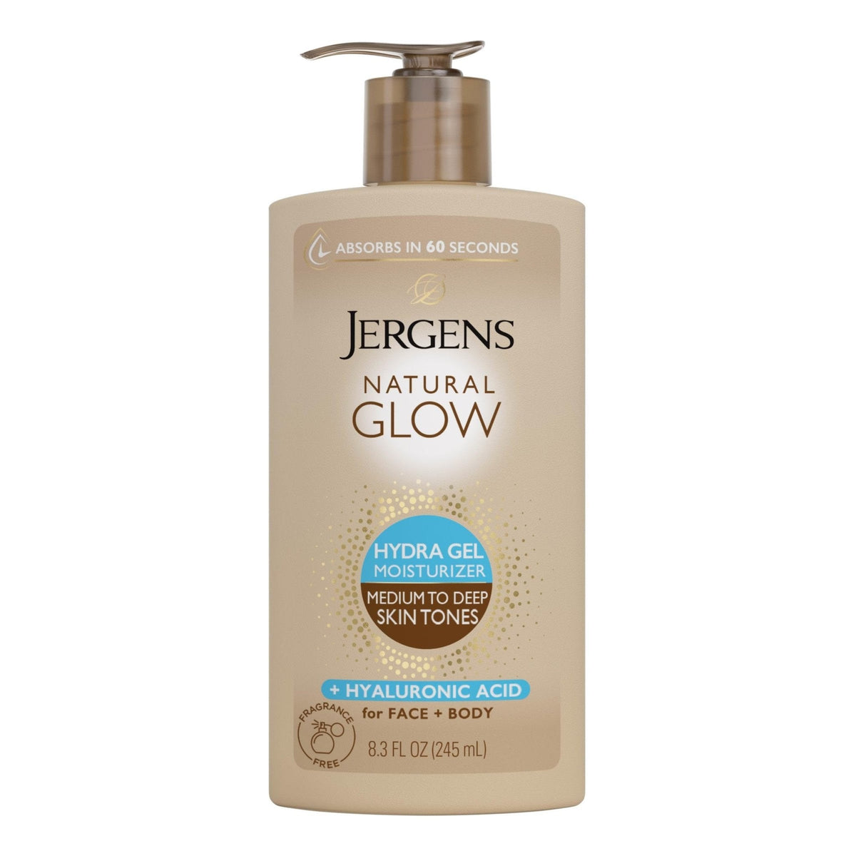 Jergens Natural Glow Hydra Gel Moisturizer, Hyaluronic Acid Tanning Lotion, Hydrating Tanning Gel, Fragrance-Free Self Tanner - Maple Wellness Supplements