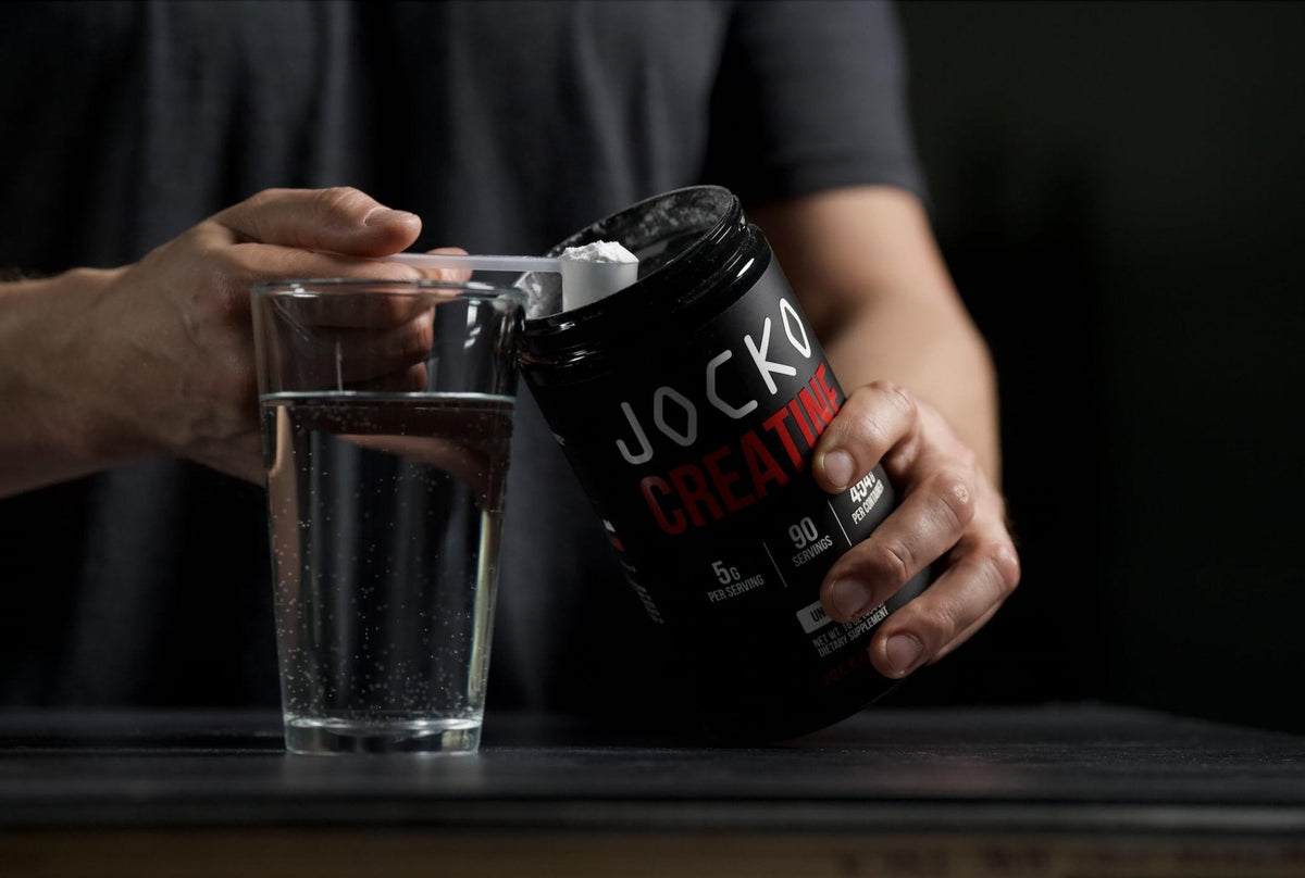 Jocko Fuel Creatine Monohydrate Powder - Creatine for Men & Women, Supplement for Athletic Performance & Muscle Health, 90 Servings 16 oz (Unflavored) (16 OZ JAR) - Maple Wellness Supplements