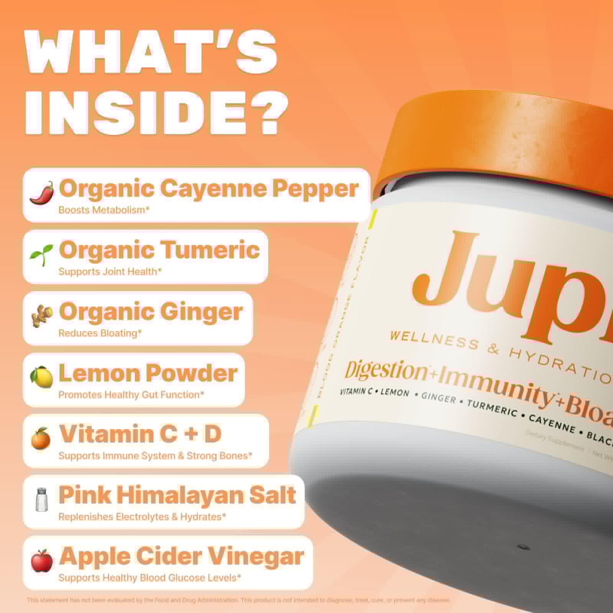 Jupi Hydration & Wellness Powder – Turmeric & Ginger shots, Vitamin C Supplement for Energy, Immune Support & Digestive Health – Vegan, Gluten-Free Drink Mix - Maple Wellness Supplements
