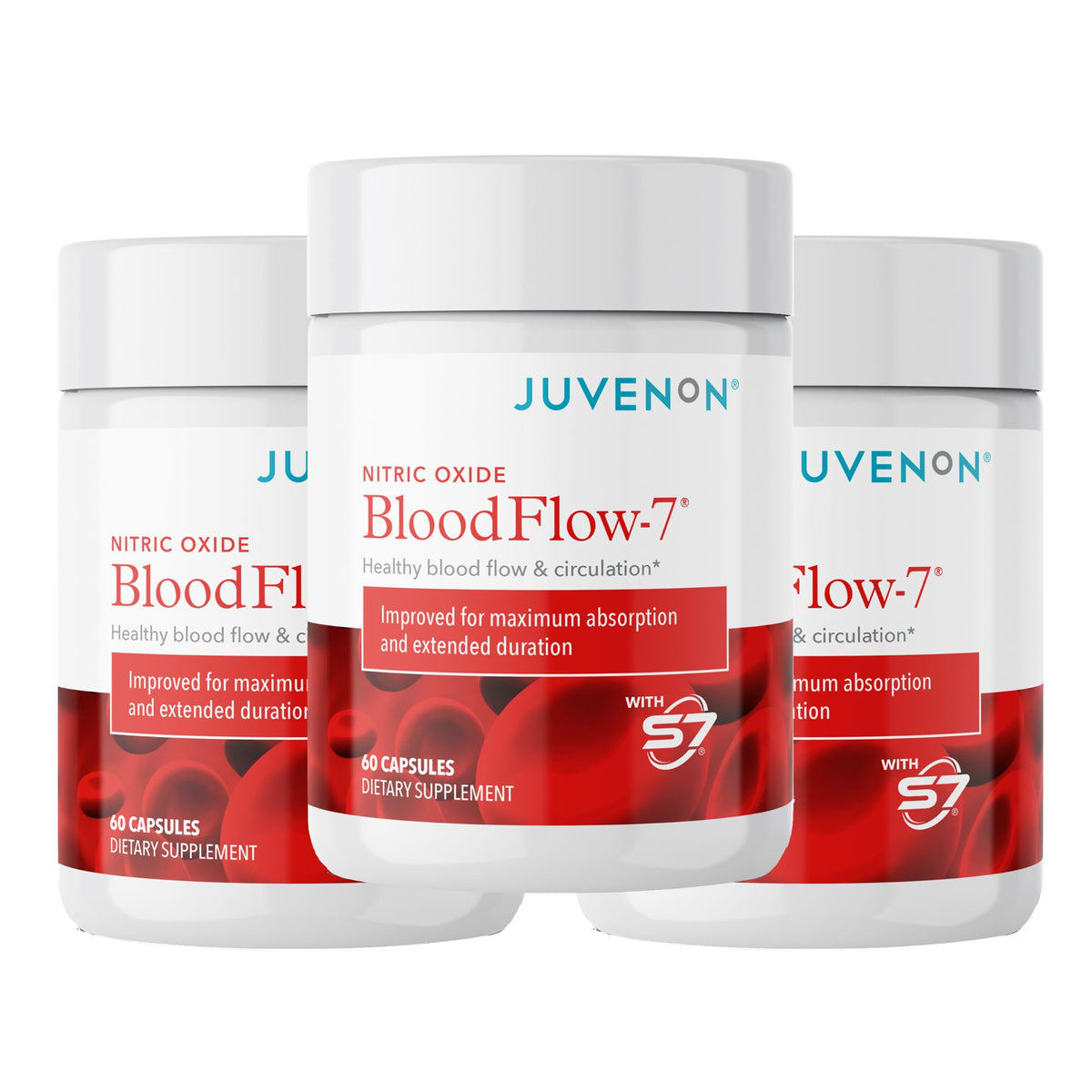 Juvenon BloodFlow-7 Nitric Oxide Supplements for Men & Women - Natural Nitric Oxide Booster with Nitrosigine® + S7® - Maple Wellness Supplements