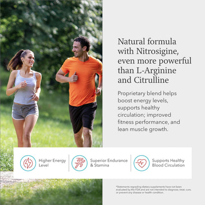 Juvenon BloodFlow-7 Nitric Oxide Supplements for Men & Women - Natural Nitric Oxide Booster with Nitrosigine® + S7® - Maple Wellness Supplements