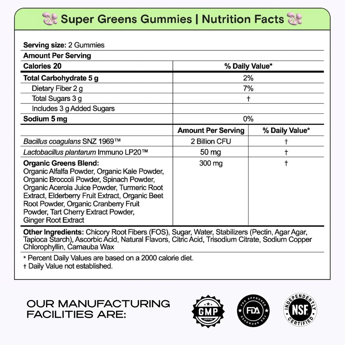 Kiala Nutrition Super Greens Gummies with 11x Organic Greens, Pre, Post & Probiotics, Antioxidants, Multivitamin, Fiber Supplement Supports Gut Health & Digestion, Dairy Free, Vegetarian, 60 Count - Maple Wellness Supplements