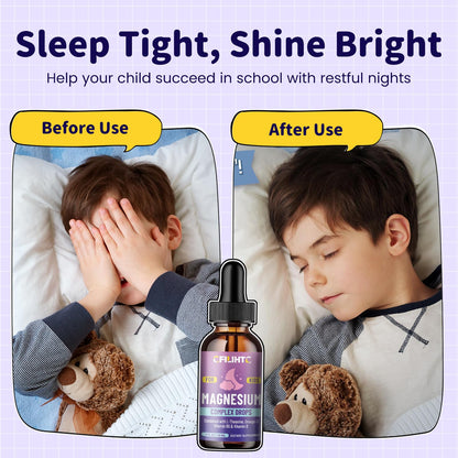 Kids Magnesium Liquid Drops-Magnesium Glycinate Liquid for Kids Supplement-w/L-theanine, Omega-3, Vitamin B6, D3 - for Sleep, Relaxation, Brain, Bones - Maple Wellness Supplements