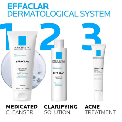 La Roche-Posay Effaclar Medicated Gel Cleanser, 2% Salicylic Acid Cleanser + LHA + Glycerin, Foaming Acne Face Wash, Helps Clear & Prevent Acne Breakouts, Oil Free, Targets Excess Oil - Maple Wellness Supplements