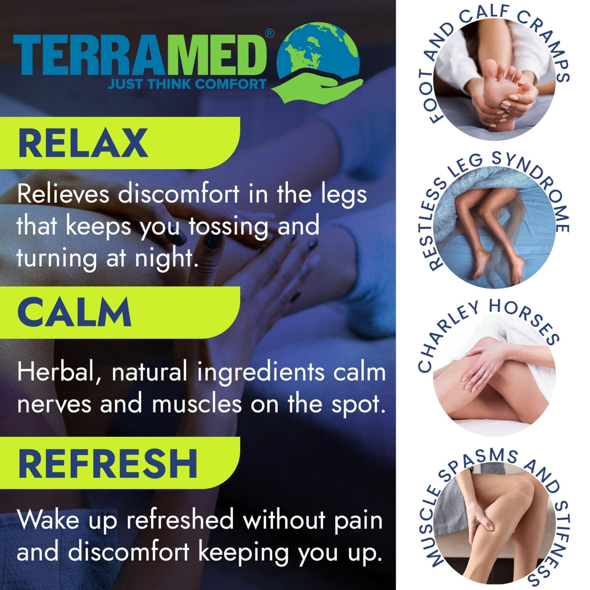 Leg Cramp Relief Pills | Pain Relief for Muscle Spasms, Soreness, & Foot and Calf Cramps | Homeopathic Medicine for Restless Legs Syndrome Relief (30 Pills) - Maple Wellness Supplements