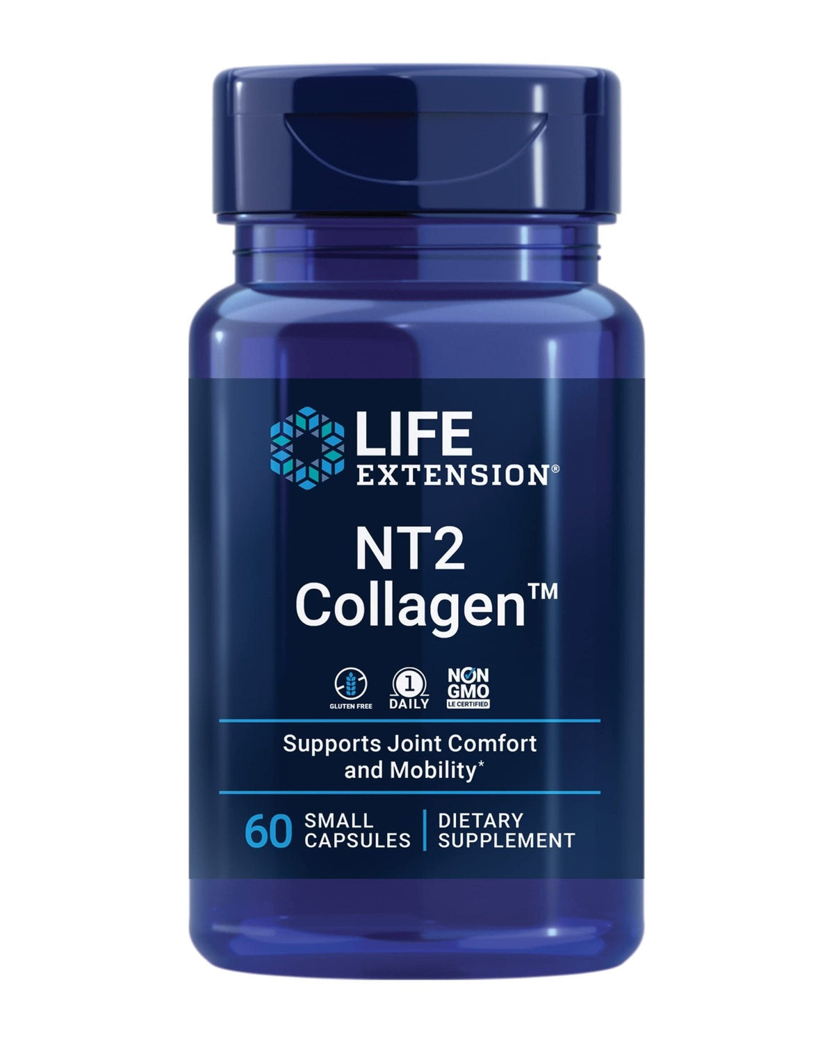 Life Extension NT2 Collagen™, Joint Health Supplement for Joint Comfort & Mobility, Gluten-Free, Non-GMO, 1 Daily, 60 Small Capsules - Maple Wellness Supplements