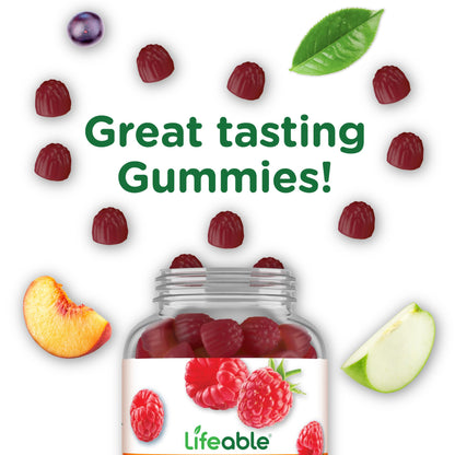 Lifeable Collagen Peptides Gummies | 100mg with Vitamin C | Great Tasting Collagen Supplements | Vegetarian Hair Skin and Nails Gummies | Collagen Gummies for Adults, Men, Women | 90 Gummies - Maple Wellness Supplements