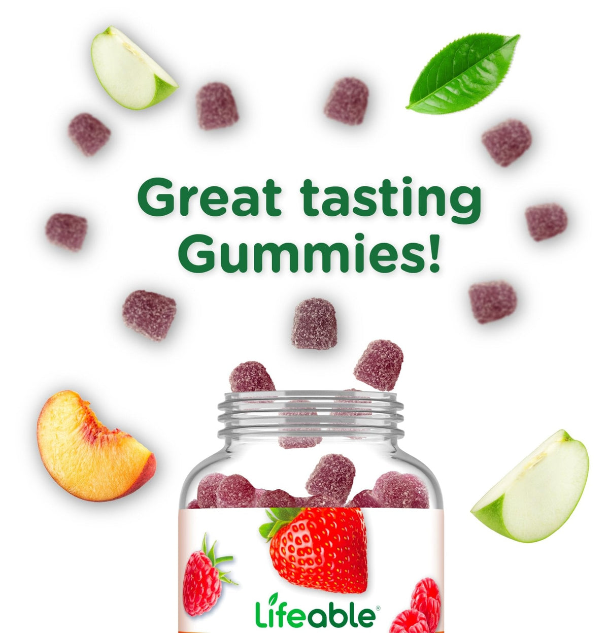 Lifeable Sugar Free Probiotics with Prebiotics Fiber – Great Tasting Natural Flavor Gummy Supplement – Keto Friendly Chewable – for Gut Health and Immune Support - Maple Wellness Supplements