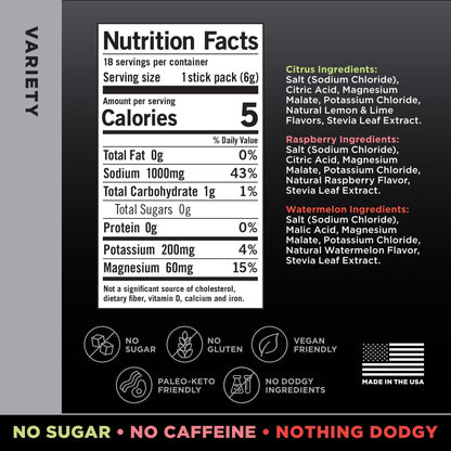 LMNT Zero Sugar Electrolytes - Variety Pack Bundle | Drink Mix | 18-Count - Maple Wellness Supplements