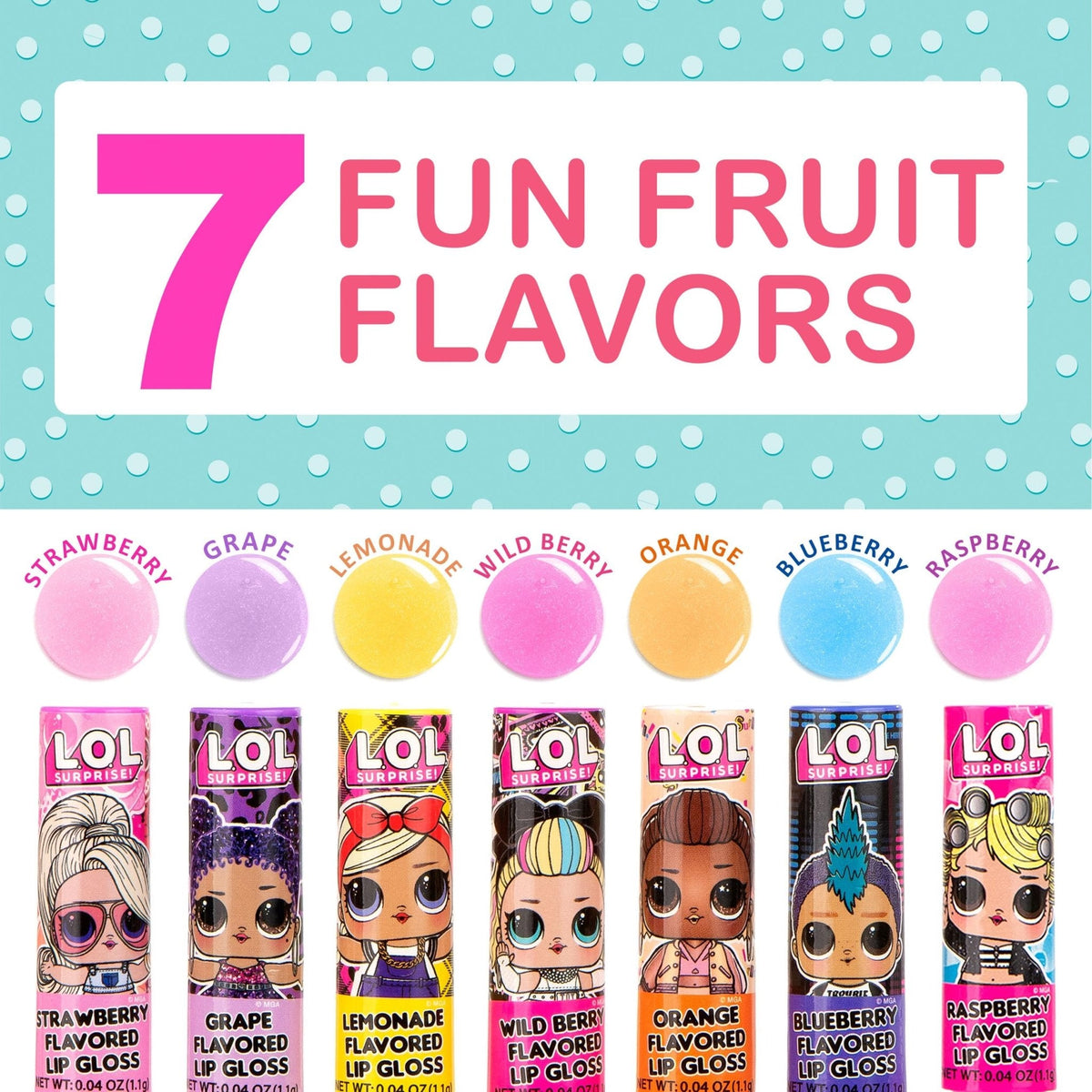 L.O.L Surprise 7-Pack Lip Gloss for Girls, Lol Lip Gloss - Maple Wellness Supplements
