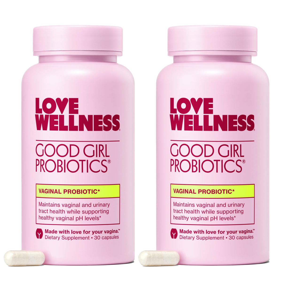 Love Wellness Good Girl Probiotics | Women’s Vaginal Health & pH Balance Supplement | 9-Strain Probiotic for Urinary Tract, Yeast, Odor & Immune Support | Gluten-Free (60-Day Supply) - Maple Wellness Supplements
