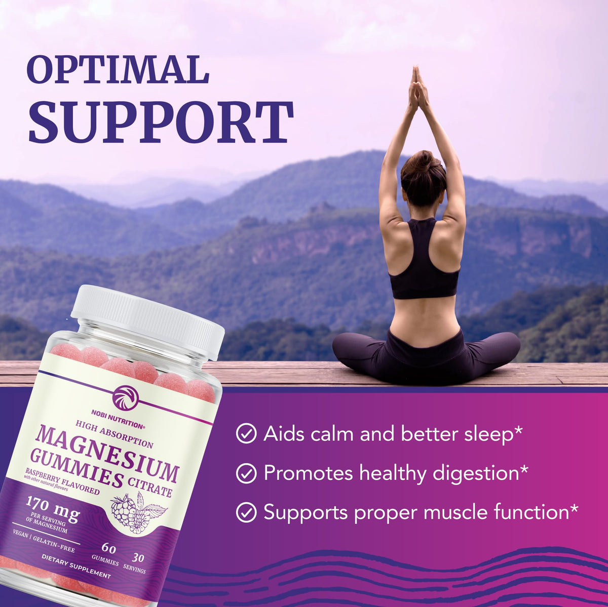Magnesium Citrate Gummies | Extra Strength for Calm, Relaxation & Digestion | High Absorption Magnesium Gummies for Adults | Vegan, Non-GMO - Maple Wellness Supplements