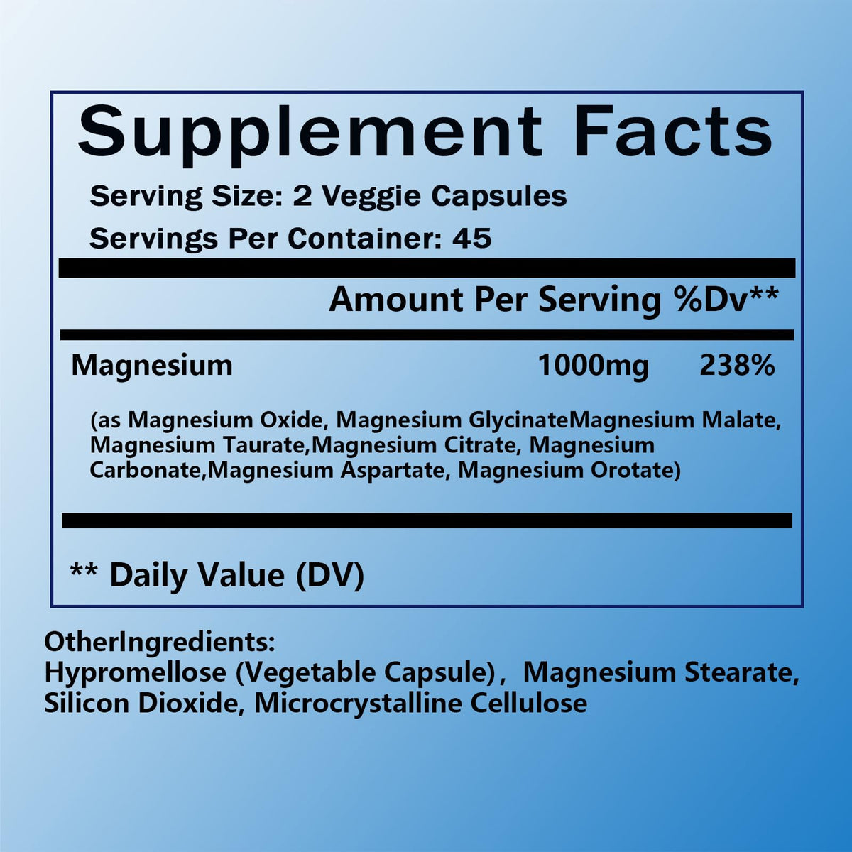 Magnesium Complex Supplement - 8 Elemental Magnesium 1000mg - Glycinate, Citrate, Malate, Taurate Chelated | Easy Absorption, Energy Support | Vegan Non-GMO, 90 Capsules (1pc) - Maple Wellness Supplements