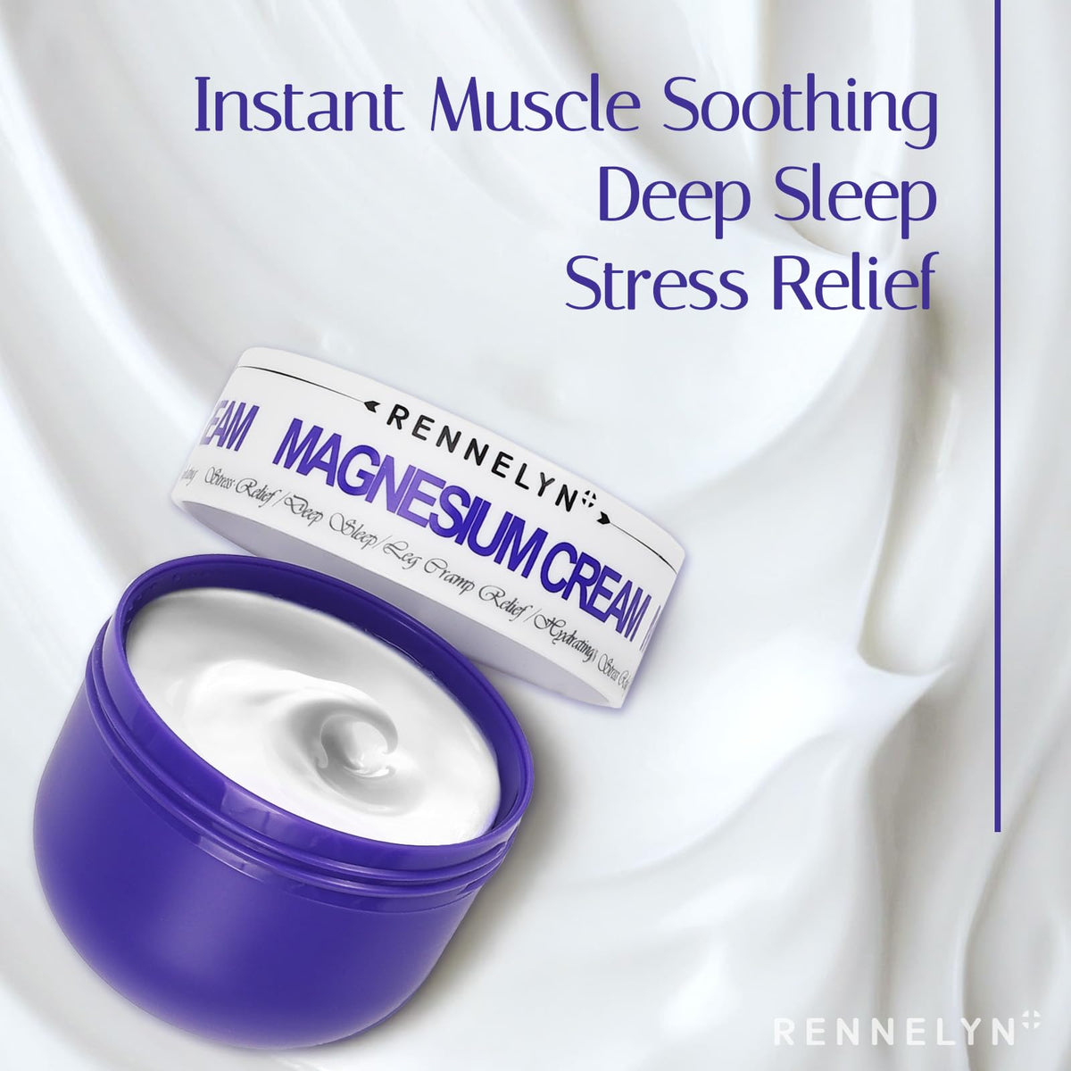 Magnesium Cream Leg Cramps: Soothing Lotion with Magnesium Glycinate, Malate, & Chloride (3 OZ FL, Lavender) - Maple Wellness Supplements
