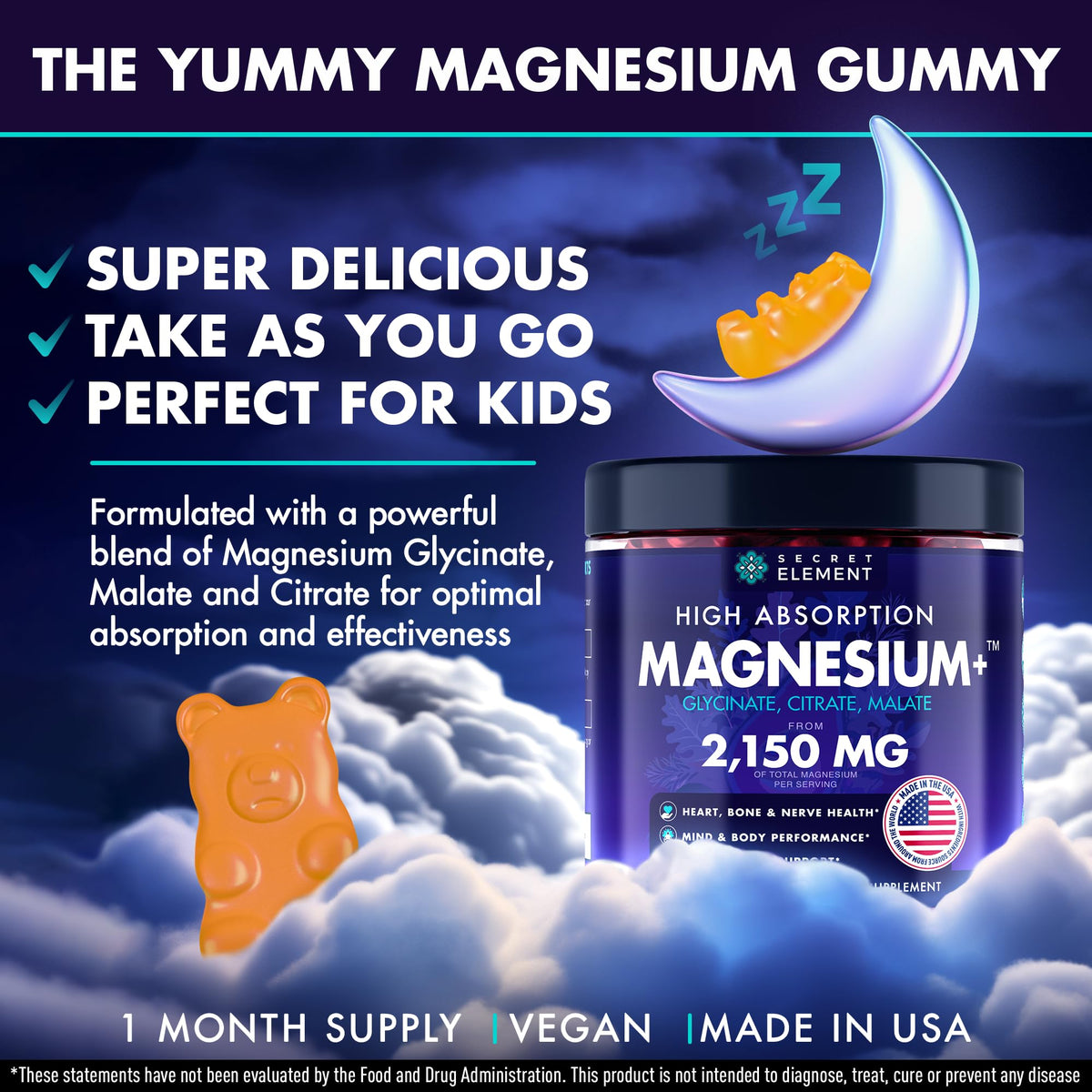 Magnesium Glycinate 2150MG, High Absorption Magnesium Glycinate, Citrate, Malate, Sugar-Free,Vegan, Inspired by Wellness Traditions Like Arjuna - Maple Wellness Supplements