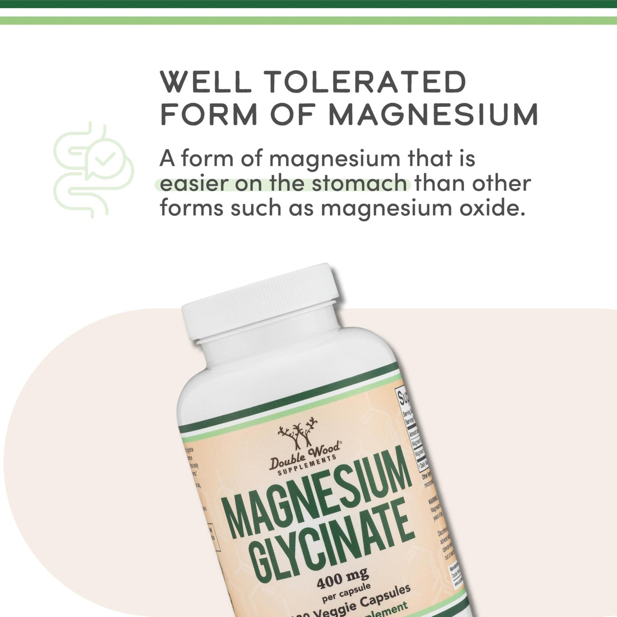 Magnesium Glycinate 400mg | 180 Capsules | Sleep, Muscle, & Heart Support | Vegan, Third Party Tested, Gluten Free, Non-GMO, by Double Wood Supplements - Maple Wellness Supplements