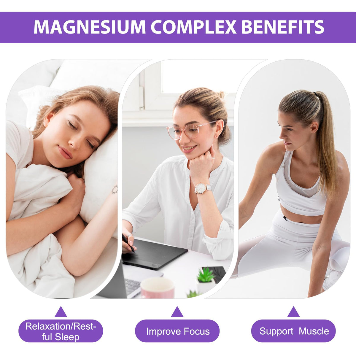 Magnesium Glycinate Liquid Drops for Women & Men, Triple Calm Magnesium Complex Supplement with L-Threonate, Malate, L-Theanine for Kids Adults Calm, Sleep & Mood, Sugar-Free, Natural Flavor, 2 fl oz - Maple Wellness Supplements