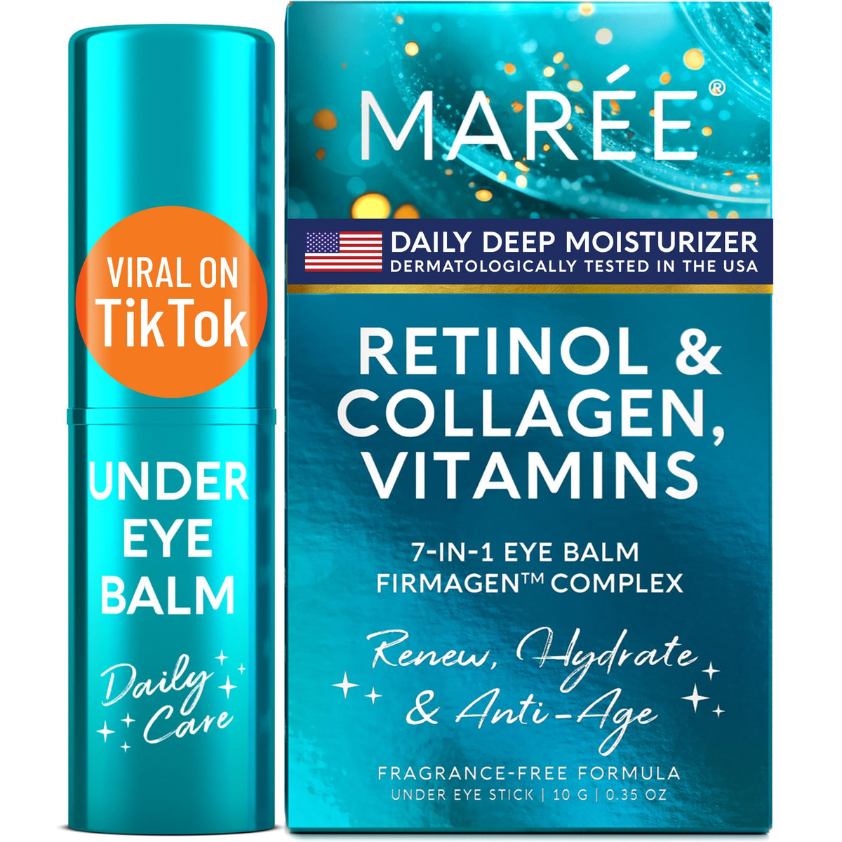 MAREE Under Eye Balm Stick with Retinol & Ceramide Complex – Facial Moisturizer for Dark Circles & Wrinkles - Maple Wellness Supplements