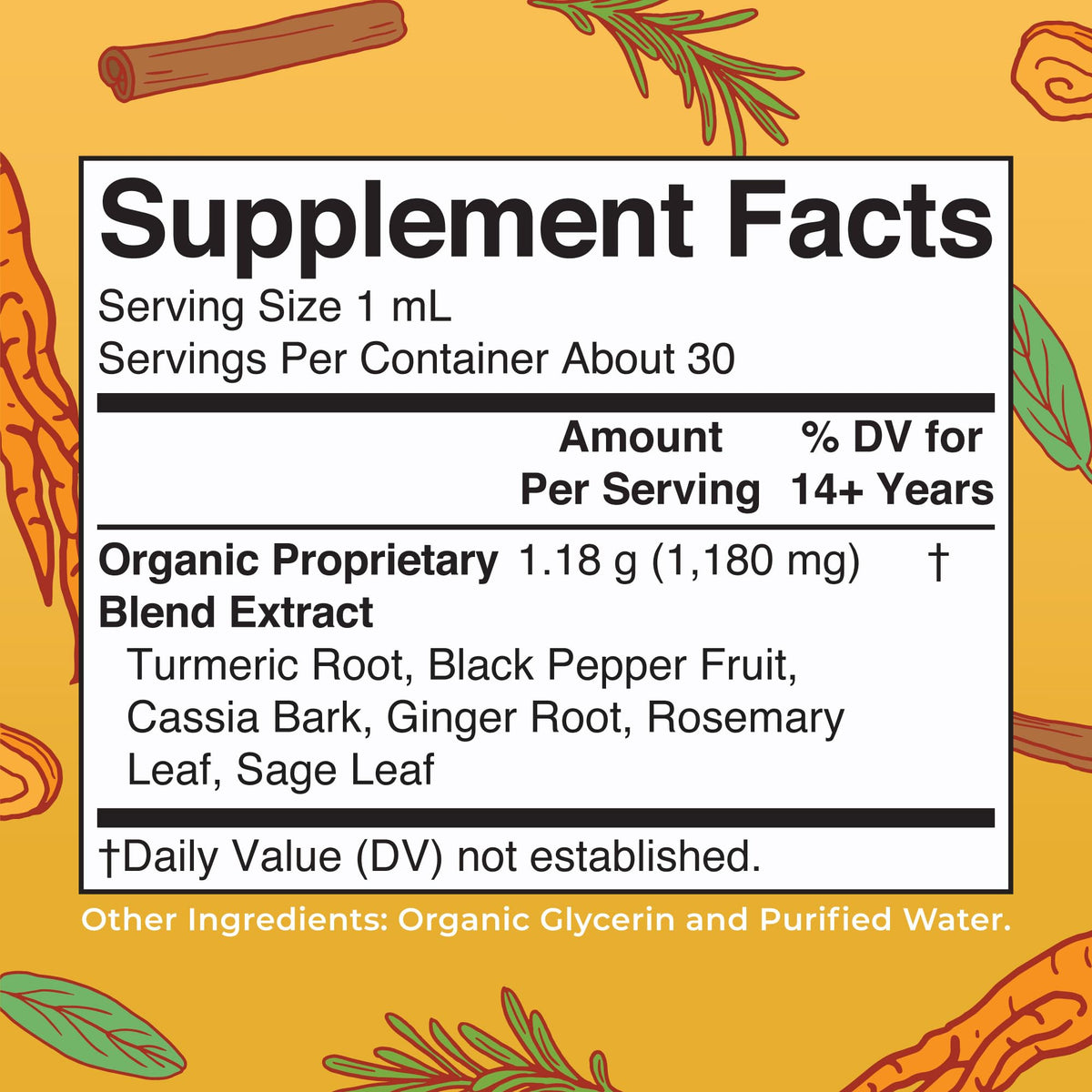 MARYRUTH'S Organics USDA Turmeric Gold Liquid Drops | Herbal Blend | Turmeric Curcumin | Black Pepper | Cassia Cinnamon Bark | Ginger Root | Immune Support - Maple Wellness Supplements
