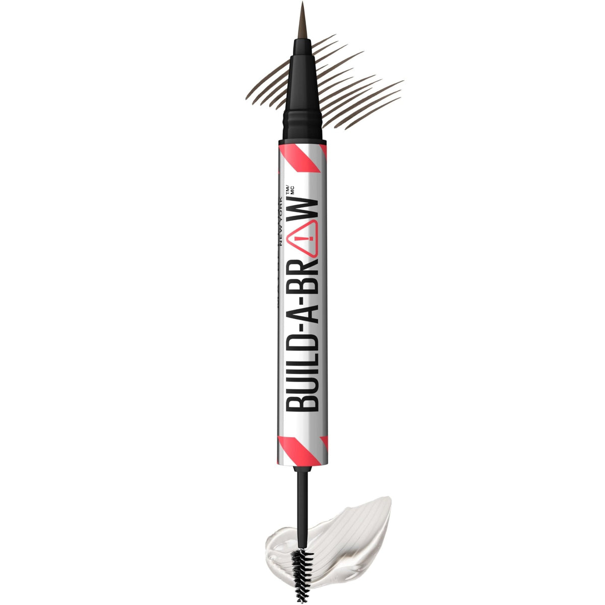 Maybelline Build-A-Brow 2-in-1 Brow Pen and Sealing Eyebrow Gel, Eyebrow Makeup for Real-Looking, Fuller Brows, Black Brown, 1 Count - Maple Wellness Supplements