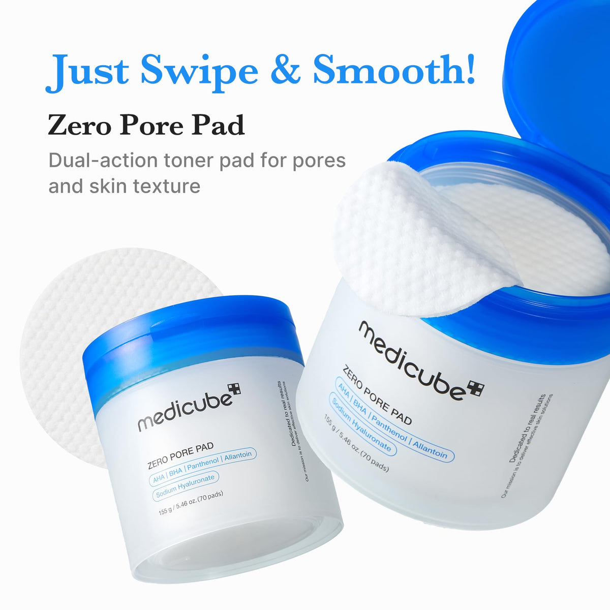 Buy ​medicube Toner Pads Zero Pore Pad 2.0 | Dual-Textured Facial Pad for Exfoliation and Pore Care with 4.5% AHA Lactic Acid - Vitaza UK Supplements UK