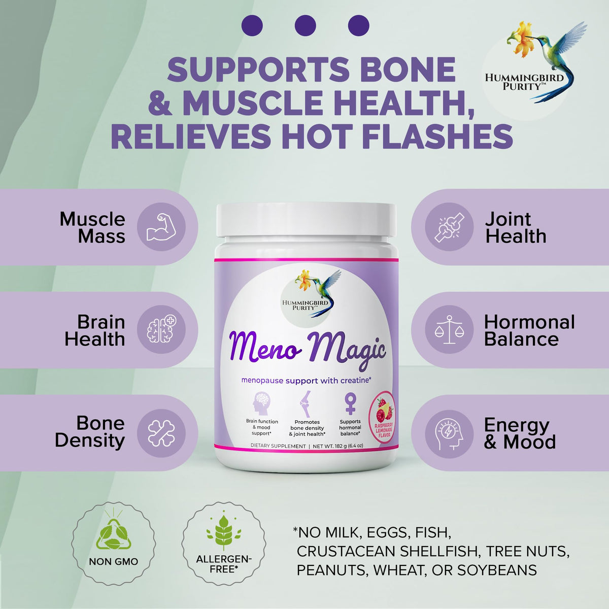 Meno Magic Menopause Support Drink – Raspberry Lemonade with Creatine, Herbs & Vitamins | 30 Servings - Maple Wellness Supplements