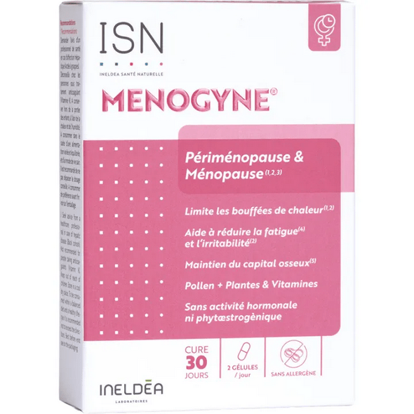 Buy ​Menogyne Perimenopause & Menopause Ineldéa 60 capsules - Vitaza UK Supplements UK