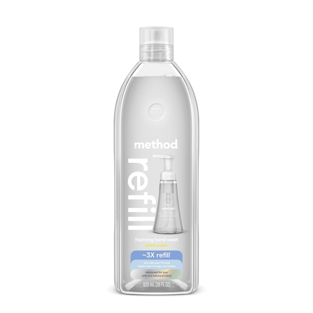 Method Foaming Hand Soap, Refill, Sweet Water, Recyclable Bottle, 28 oz, (Pack of 1) (Packaging May Vary) - Maple Wellness Supplements