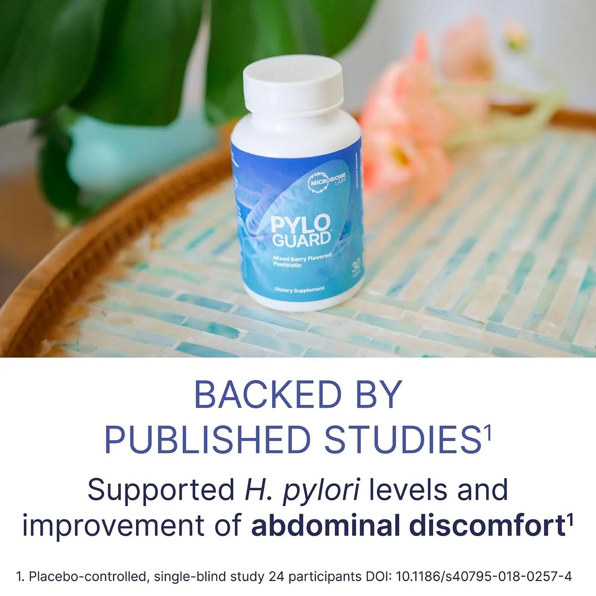 Microbiome Labs PyloGuard - Patented L reuteri DSM17648 to Improve Digestive Comfort - Gut Health & Immune Support Supplement - Postbiotic (30 Capsules) - Maple Wellness Supplements