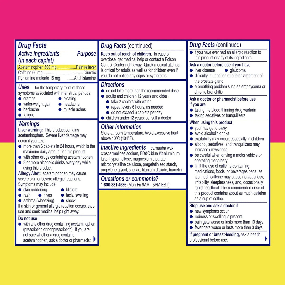 Midol Complete Menstrual Pain Relief Caplets with Acetaminophen for Period Cramps, and Menstrual Symptom Relief - 40 Count (Pack of 3) (Packaging May Vary) - Maple Wellness Supplements