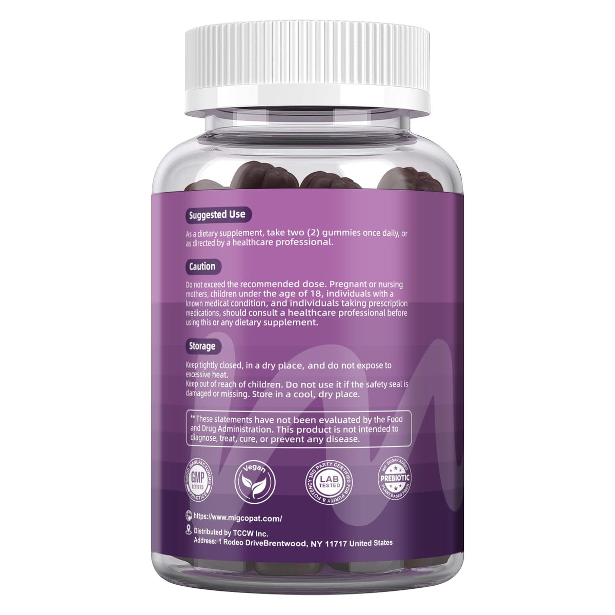 Migcopat Pre Post Probiotics Gummies, Probiotic Prebiotic Postbiotic Digestive Enzymes with Fiber, 120 Billion CFU Probiotics Complete Gut Support, Sugar Free - Maple Wellness Supplements