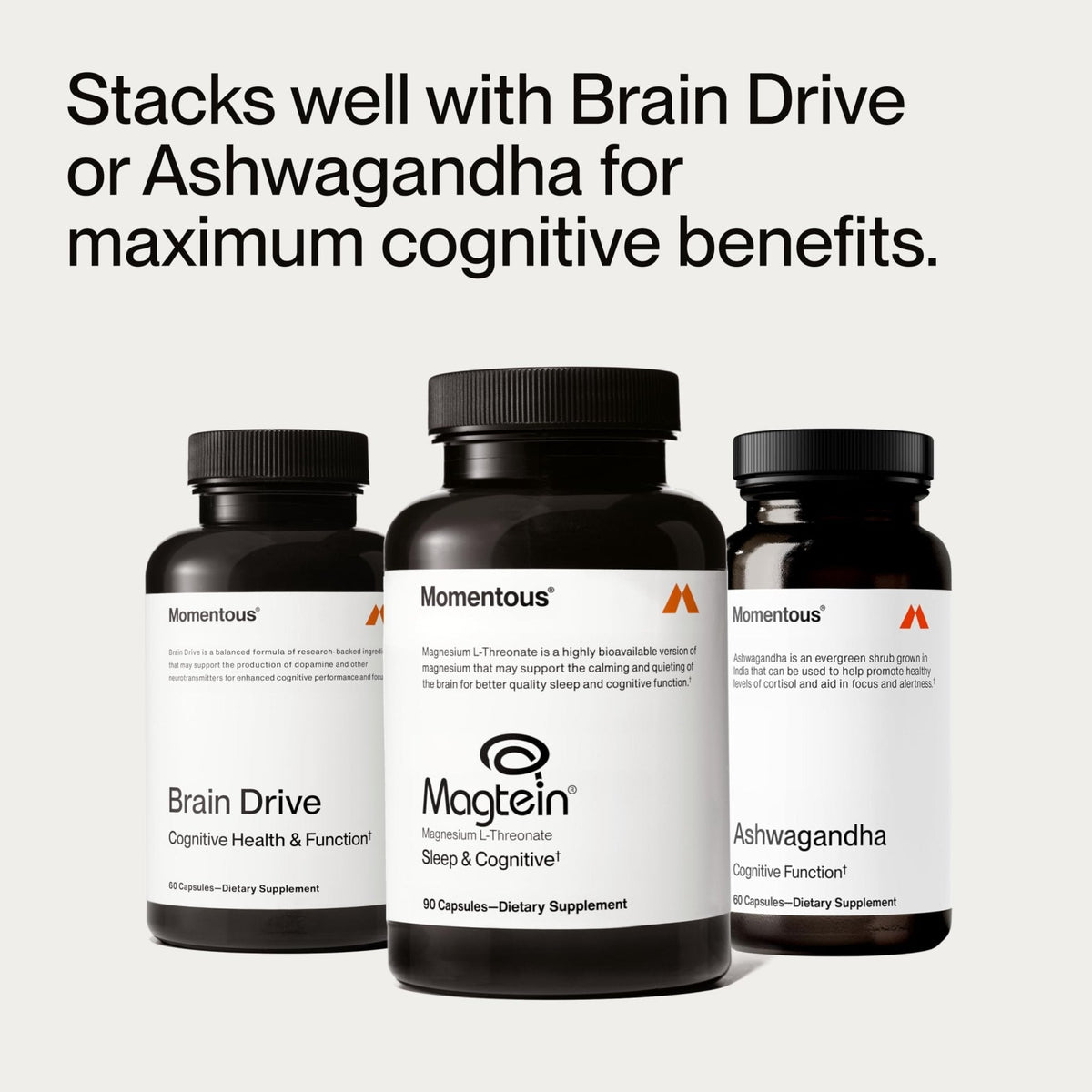 Momentous Magtein Magnesium L-Threonate - Brain & Rest Support Supplement - Boosts Cognitive Function & Sleep Quality - Maple Wellness Supplements