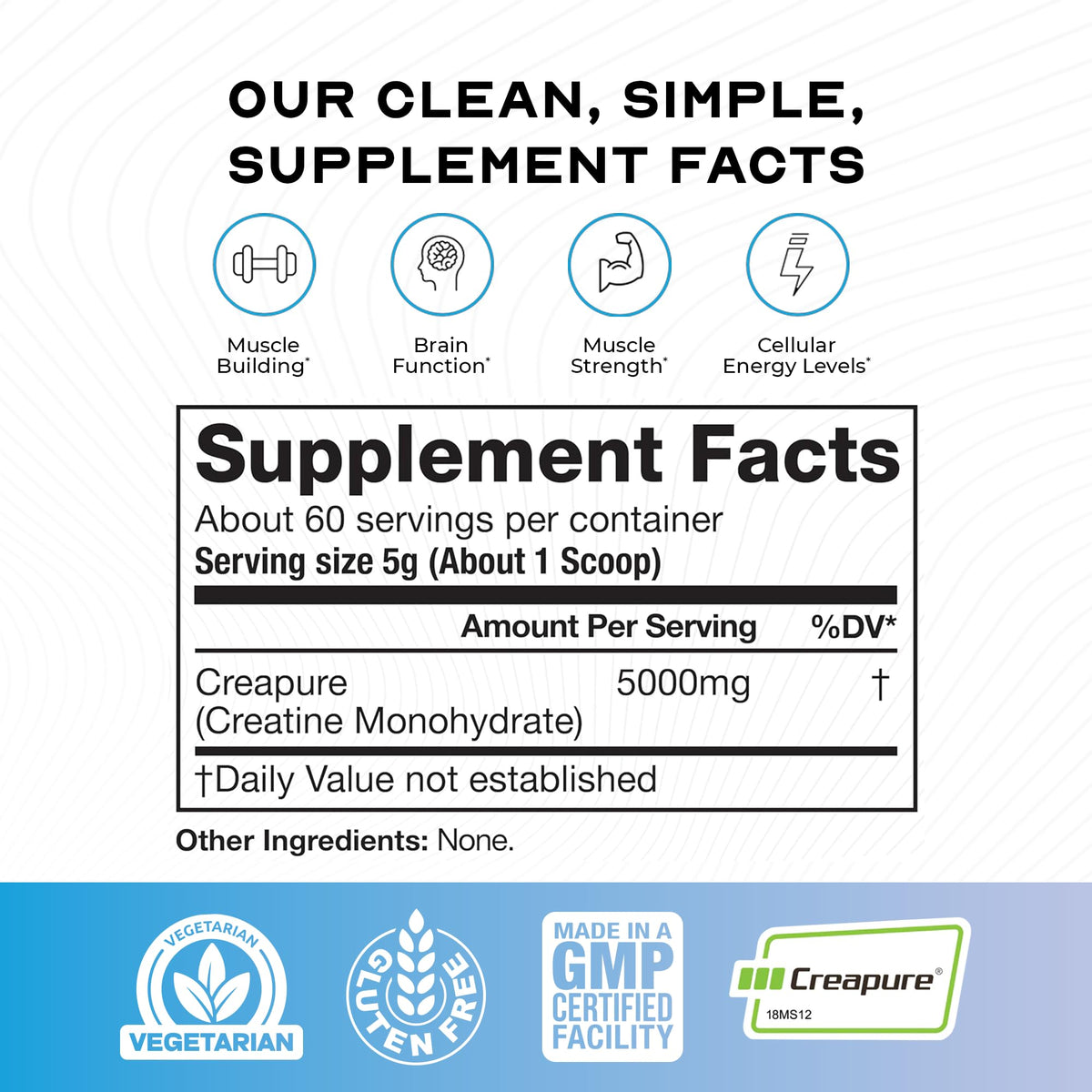 Muscle Feast Creapure Creatine Monohydrate Powder, Vegan Keto Friendly Gluten-Free, Mass Gainer, Muscle Recovery Supplement and Trusted Creatine for Muscle Growth - Maple Wellness Supplements