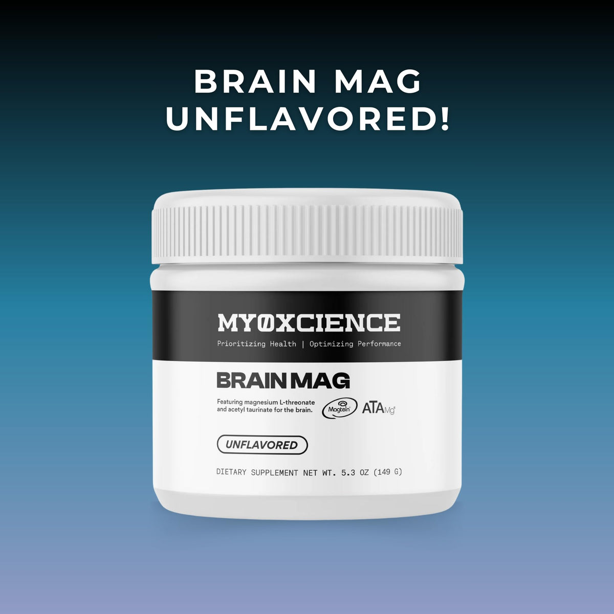 MYOXCIENCE Brain Mag | Magnesium L-Threonate Magtein & Magnesium Glycinate Powder (Unflavored) (60 Servings) - Maple Wellness Supplements